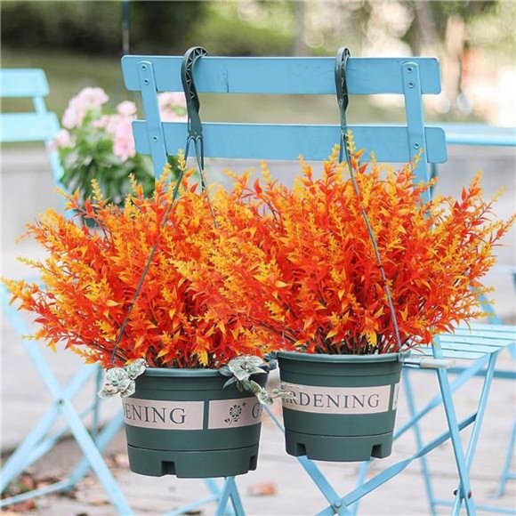 8 Bundles Artificial Flowers Outdoor UV Resistant Outdoors Fake Plants Plastic - Picture 3 of 6